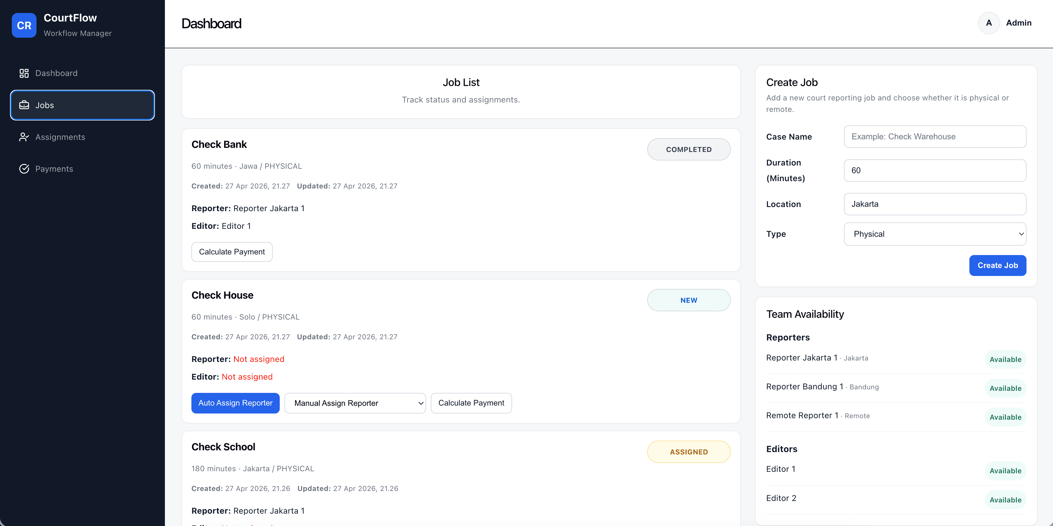 Court Reporting Workflow preview